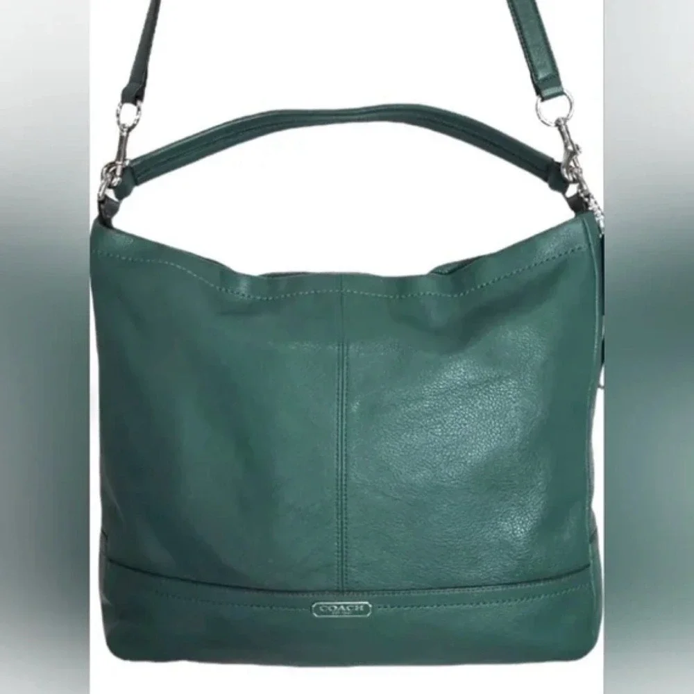 Coach Park Green Pebbled Leather Hobo Crossbody Bag F23293